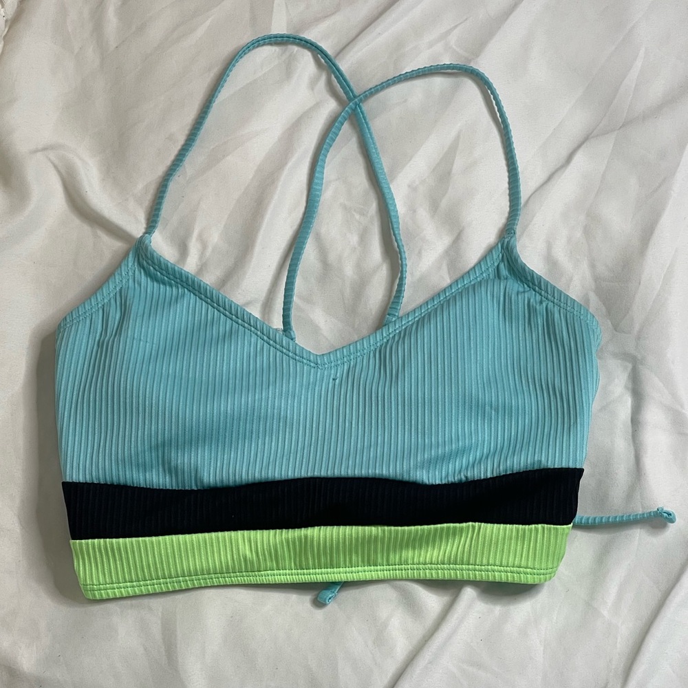 No Boundaries Ribbed Bikini Top, Size Large